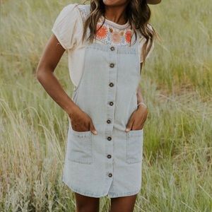 ROOLEE Denim Jumper Dress Mediun